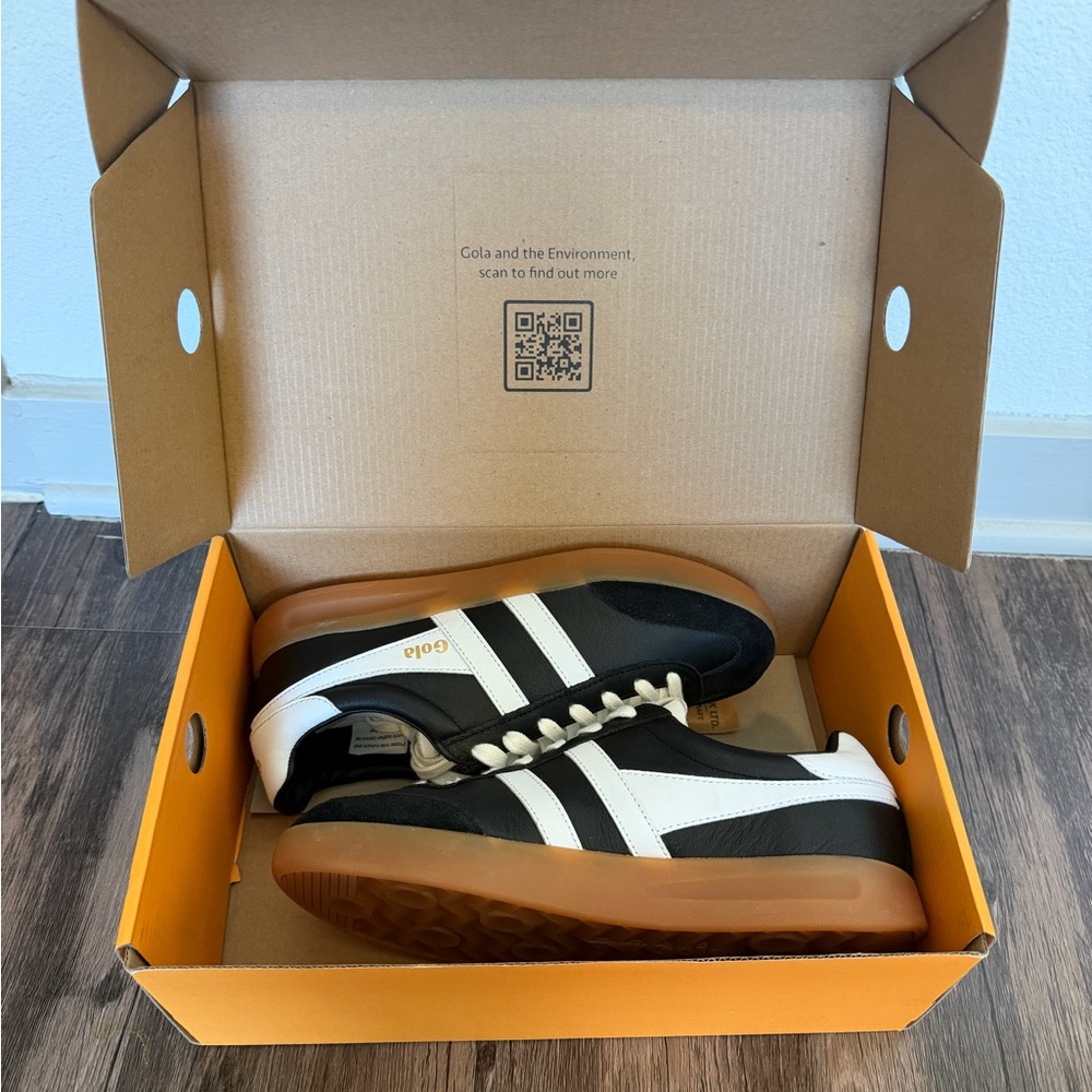 NWT! Gola Cyclone Leather Sneakers, Black, 8 - Picture 6 of 7